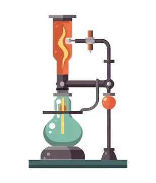 Laboratory distillation apparatus Stock Illustration