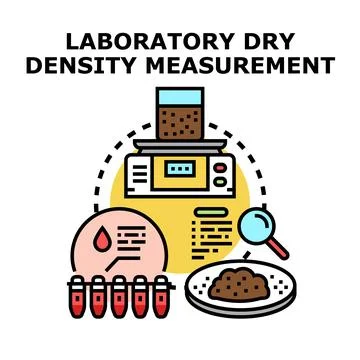 Laboratory dry density measurement process and analysis icon Stock Illustration