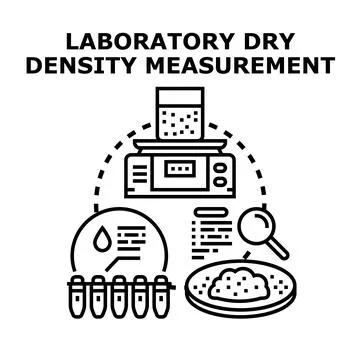Laboratory dry density measurement process and analysis icon Stock Illustration