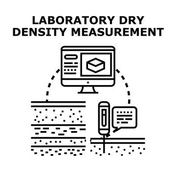 Laboratory dry density measurement of soil engineering Stock Illustration