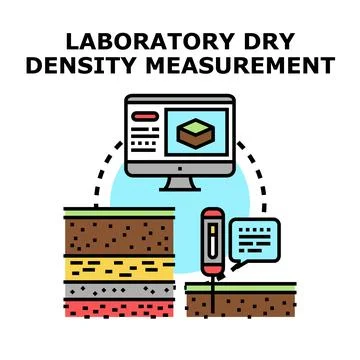 Laboratory dry density measurement of soil engineering Stock Illustration