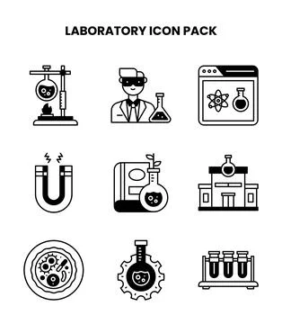 Laboratory DuoTone Bundle Icons Pack イラスト素材