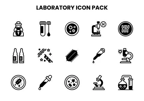 Laboratory DuoTone Bundle Icons Pack Stock Illustration