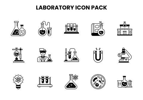 Laboratory DuoTone Design Icons Pack Stock Illustration