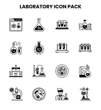 Laboratory DuoTone Icons Pack Stock Illustration