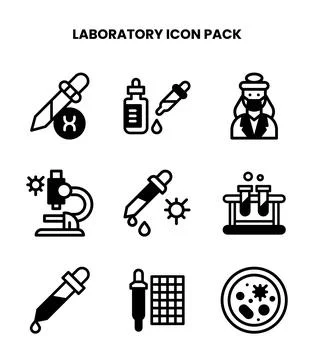 Laboratory DuoTone UI Icons Pack Stock Illustration