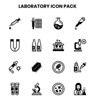 Laboratory DuoTone Vector Icons Pack Stock Illustration