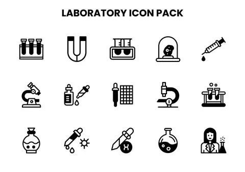 Laboratory DuoTone Vector Icons Pack Stock Illustration