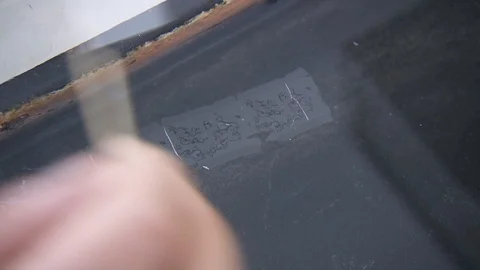 A laboratory employee performs a biopsy. glass with a fragment of the tumor. Stock Footage 113685959