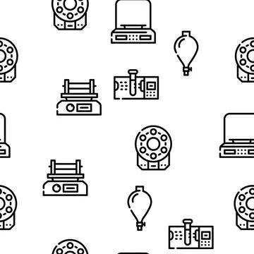 Laboratory Equipment For Analysis Vector Seamless Pattern イラスト素材