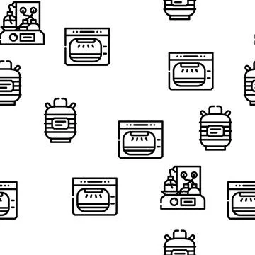 Laboratory Equipment For Analysis Vector Seamless Pattern イラスト素材