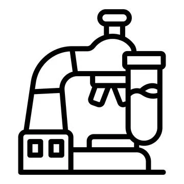 Laboratory equipment analyzing sample in test tube icon Stock Illustration