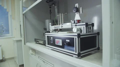Laboratory equipment for determining quality of polymers Stock Footage 230036803