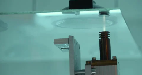 Laboratory equipment heating up glass for computer monitor's screen Stock Footage 232780568