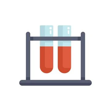 Laboratory equipment holding two test tubes with red liquid Illustrazione stock
