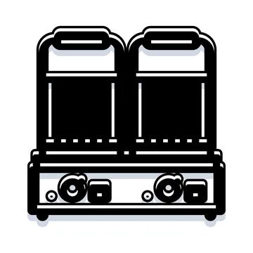 Laboratory equipment machine abstract black and white illustration Stock Illustration