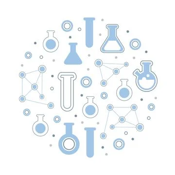 Laboratory Equipment Seamless Pattern of Circular Shape, Pharmacy, Science Stock Illustration
