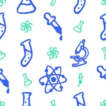 Laboratory Equipment Seamless Pattern. Vector seamless pattern illustration Illustrazione stock