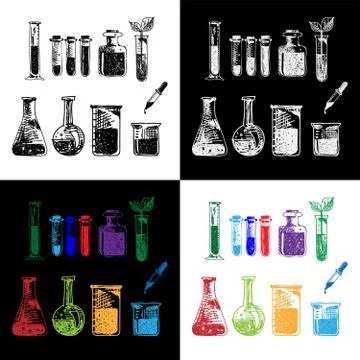 Laboratory equipment Set Stock Illustration