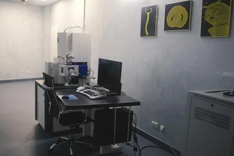 Laboratory with equipment for the study of microorganisms Stock Photos