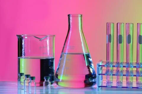 Laboratory Equipment on Table Stock Photos
