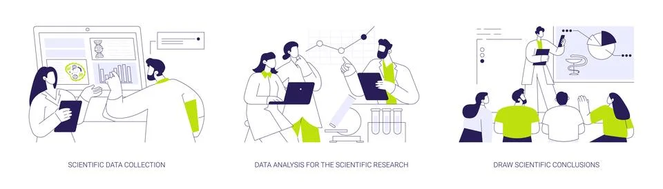 Laboratory experiment abstract concept vector illustrations. Stock Illustration