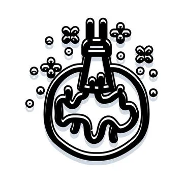 Laboratory experiment culturing microorganisms in a petri dish Stock Illustration