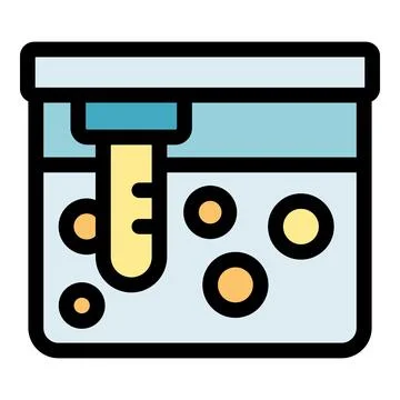 Laboratory experiment measuring sample in beaker with thermometer icon イラスト素材