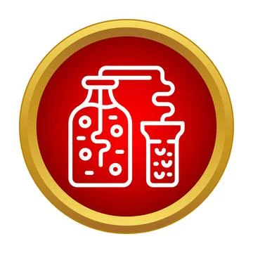Laboratory experiment showing distillation process with glassware icon Stock Illustration
