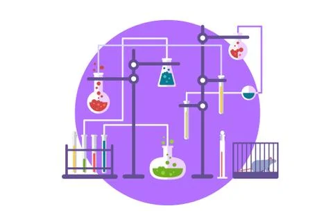 Laboratory for experimentation Stock Illustration