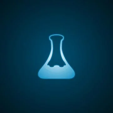 Laboratory flask, blue background Stock Illustration