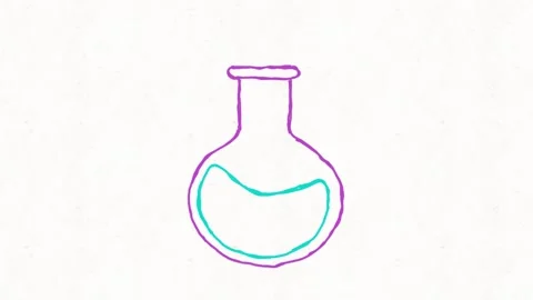 Laboratory Flask with Blue Liquid Illustration Stock Footage 336269876