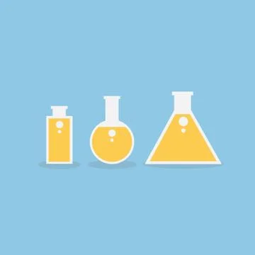 Laboratory flask icon , Flat design style, vector illustration. Stock Illustration