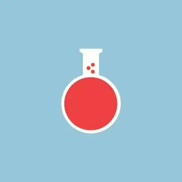 Laboratory flask icon , Flat design style, vector illustration. Illustrazione stock