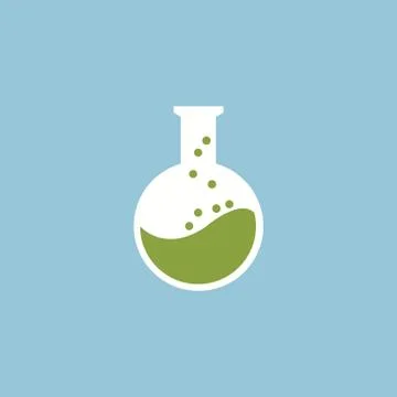 Laboratory flask icon , Flat design style, vector illustration. Stock Illustration