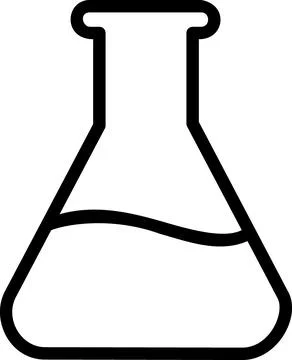 Laboratory flask icon for science research Stock Illustration
