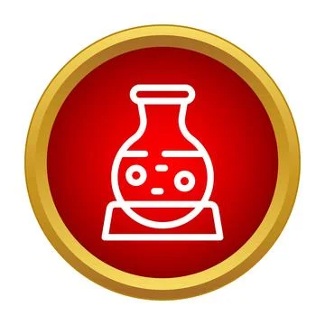 Laboratory flask icon symbolizing scientific research and chemistry Illustrazione stock