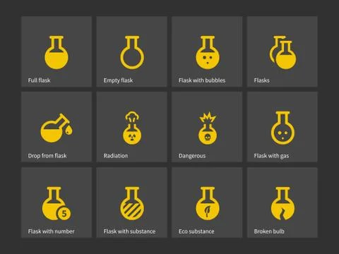 Laboratory flask icons Stock Illustration