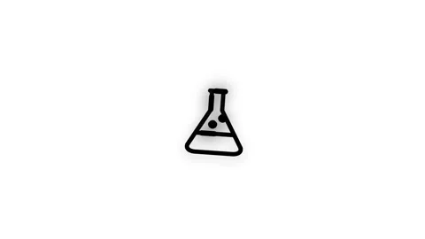 Laboratory Flask Line Icon Animation Loop White Background Stock Footage 341302543