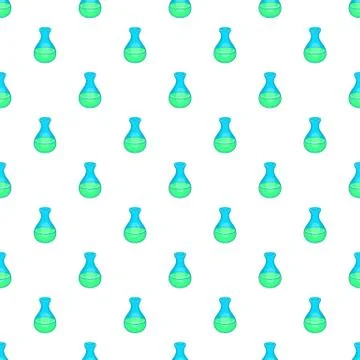 Laboratory flask pattern, cartoon style Stock Illustration