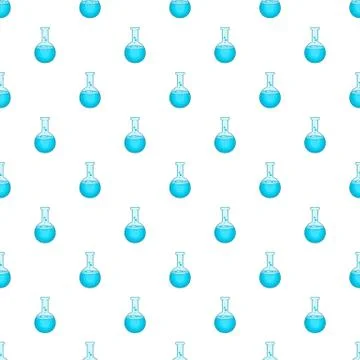 Laboratory flask pattern, cartoon style Stock Illustration