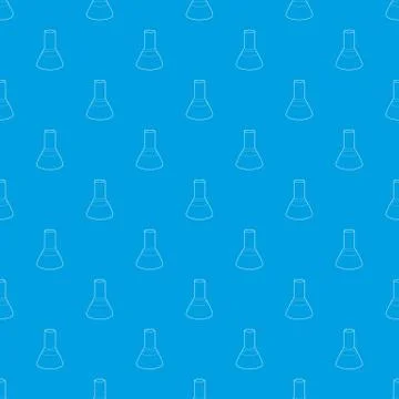 Laboratory flask pattern seamless blue Stock Illustration