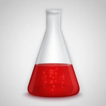 Laboratory flask with red liquid Stock Illustration