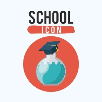 Laboratory flask of school  design Illustrazione stock