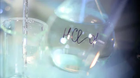 Laboratory flasks and cups. Panorama Stock-Footage 53822782
