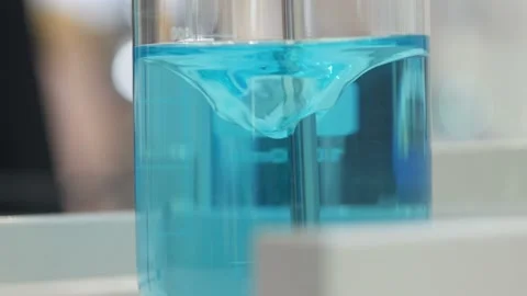 Laboratory Flasks With Boiling Liquid Stock-Footage 120854258