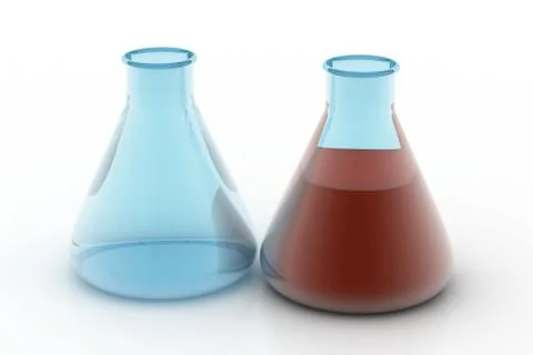 Laboratory flasks containing liquid Free Stock Illustration