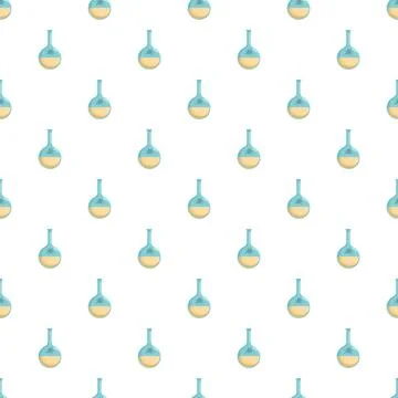 Laboratory flasks filled with liquid seamless pattern Stock Illustration