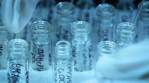 Laboratory flasks Stock Footage 10583536