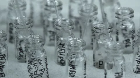 Laboratory flasks Stock Footage 10583976